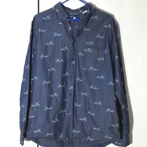 Levi's- Mens Western Rodeo Denim blue Longsleeve Button down pocket shirt Sz.XL